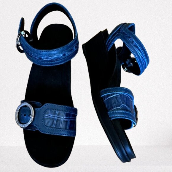 NWOT SAS Blue Seight Wedge Sandal Size 7N - Picture 3 of 6
